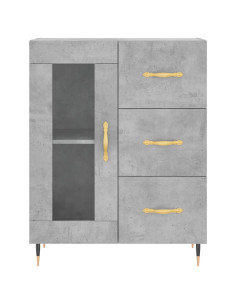 Credenza Grigio Cemento 69,5x34x180 cm in Legno Multistrato 2