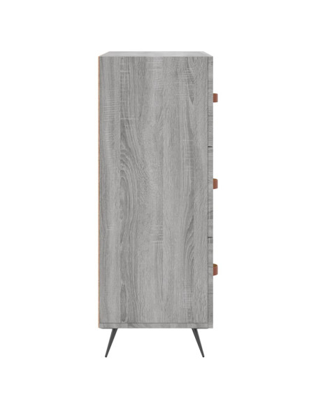 Cassettiera Grigio Sonoma 69,5x34x90 cm in Legno Multistrato