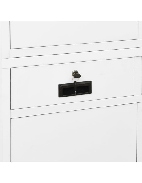 Armadio per Ufficio Bianco 90x40x180 cm in Acciaio