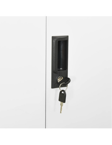 Armadio per Ufficio Bianco 90x40x180 cm in Acciaio