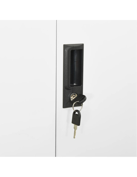 Armadio per Ufficio Bianco 90x40x180 cm in Acciaio