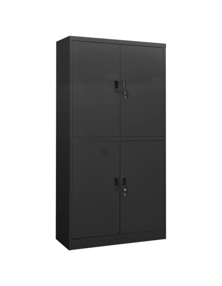 Armadio per Ufficio Antracite 90x40x180 cm in Acciaio