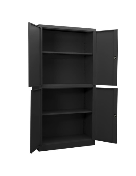 Armadio per Ufficio Antracite 90x40x180 cm in Acciaio