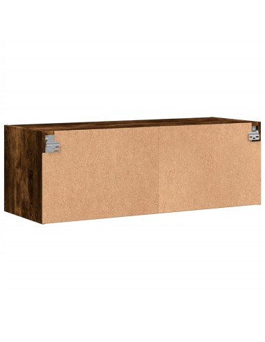 Mobile a Muro con Ante in Vetro Rovere Fumo 102x37x35 cm