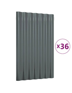 Pannelli Tetto 36pz Acciaio Verniciato Polvere 60x36 Antracite
