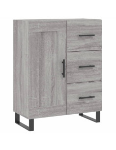 Credenza Grigio Sonoma 69,5x34x180 cm in Legno Multistrato