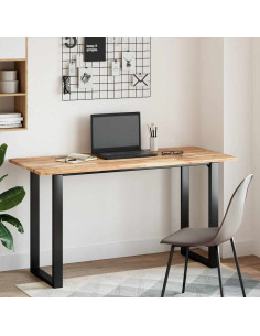Piano Tavolo Rettangolare 140x60x2cm Legno Massello di Acacia 2