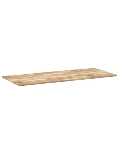 Piano Tavolo Rettangolare 140x60x2cm Legno Massello di Acacia