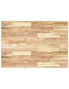 Piano Tavolo Rettangolare 120x70x2cm Legno Massello di Acacia