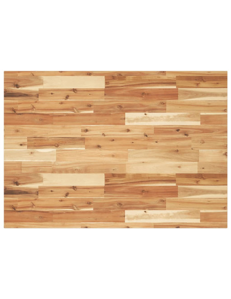 Piano Tavolo Rettangolare 120x70x2cm Legno Massello di Acacia