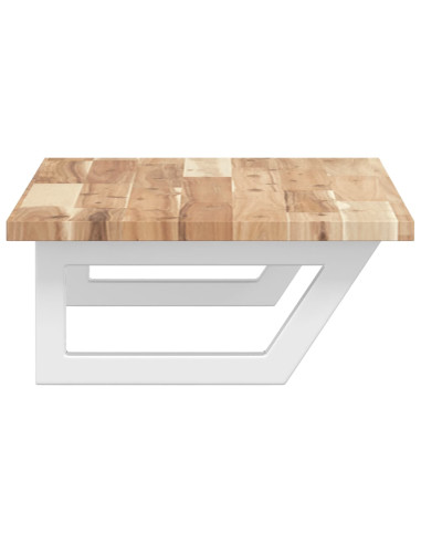 Ripiano a Parete per Lavabo in Acciaio e Massello di Acacia