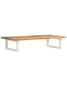 Ripiano a Parete per Lavabo in Acciaio e Massello di Acacia