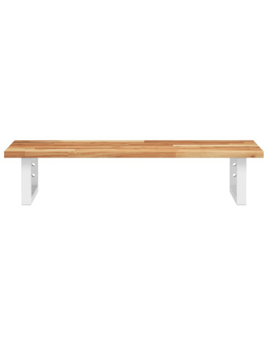 Ripiano a Parete per Lavabo in Acciaio e Massello di Acacia