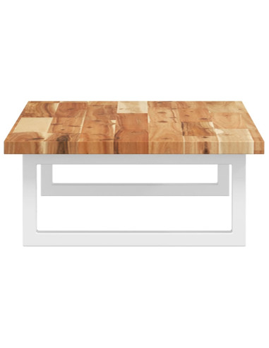 Ripiano a Parete per Lavabo in Acciaio e Massello di Acacia