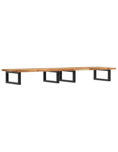 Ripiano a Parete per Lavabo in Acciaio e Massello di Acacia