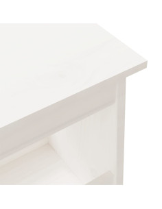 Panca da Ingresso Bianca 160x28x45 cm in Legno Massello di Pino