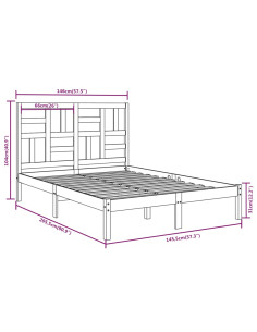 Giroletto Bianco in Legno Massello 140x200 cm