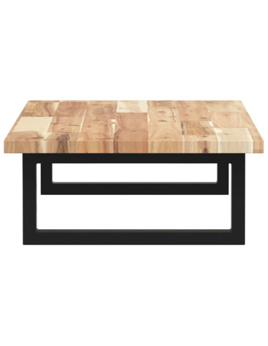 Ripiano a Parete per Lavabo in Acciaio e Massello di Acacia