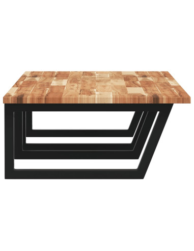 Ripiano a Parete per Lavabo in Acciaio e Massello di Acacia