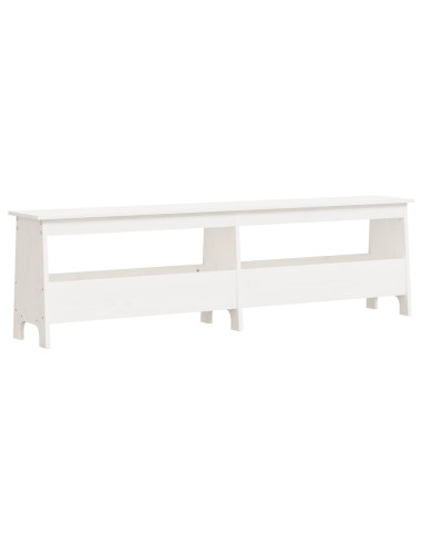 Panca da Ingresso Bianca 160x28x45 cm in Legno Massello di Pino