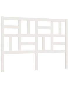 Testiera per Letto Bianca 146x4x104cm in Legno Massello di Pino 2