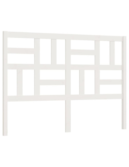Testiera per Letto Bianca 146x4x104cm in Legno Massello di Pino