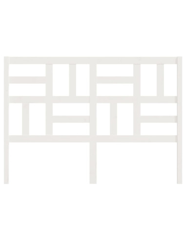 Testiera per Letto Bianca 146x4x104cm in Legno Massello di Pino