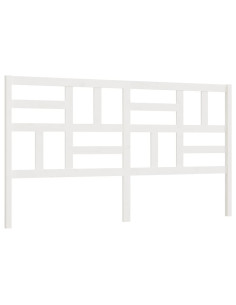 Testiera per Letto Bianca 186x4x104cm in Legno Massello di Pino 2