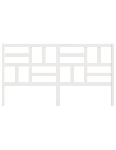 Testiera per Letto Bianca 186x4x104cm in Legno Massello di Pino