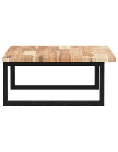 Ripiano a Parete per Lavabo in Acciaio e Massello di Acacia