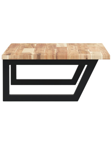 Ripiano a Parete per Lavabo in Acciaio e Massello di Acacia