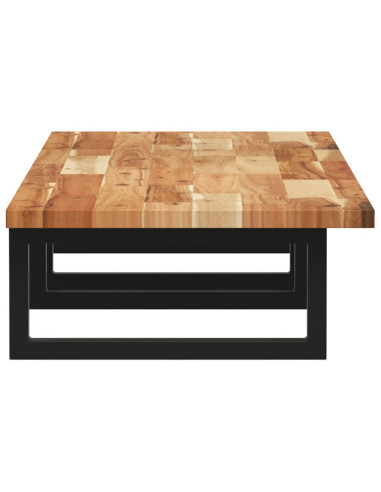 Ripiano a Parete per Lavabo in Acciaio e Massello di Acacia