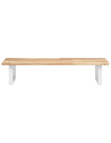 Ripiano a Parete per Lavabo in Acciaio e Massello di Acacia