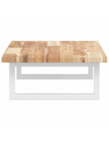 Ripiano a Parete per Lavabo in Acciaio e Massello di Acacia