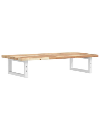 Ripiano a Parete per Lavabo in Acciaio e Massello di Acacia