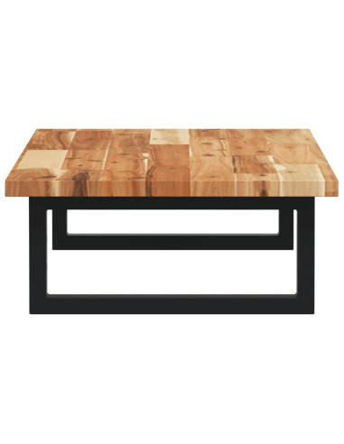 Ripiano a Parete per Lavabo in Acciaio e Massello di Acacia