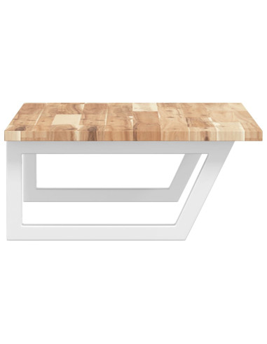 Ripiano a Parete per Lavabo in Acciaio e Massello di Acacia