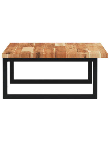 Ripiano a Parete per Lavabo in Acciaio e Massello di Acacia