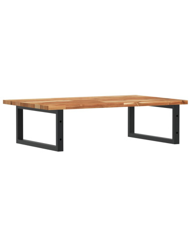 Ripiano a Parete per Lavabo in Acciaio e Massello di Acacia