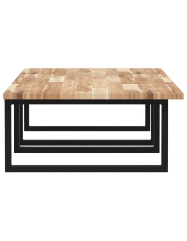 Ripiano a Parete per Lavabo in Acciaio e Massello di Acacia