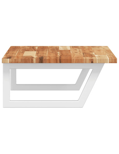 Ripiano a Parete per Lavabo in Acciaio e Massello di Acacia