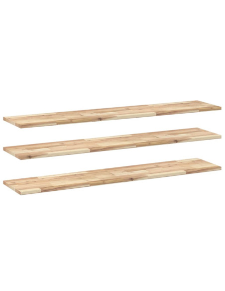 Mensole da Parete 3 pz 160x30x2 cm Legno Acacia Non Trattato