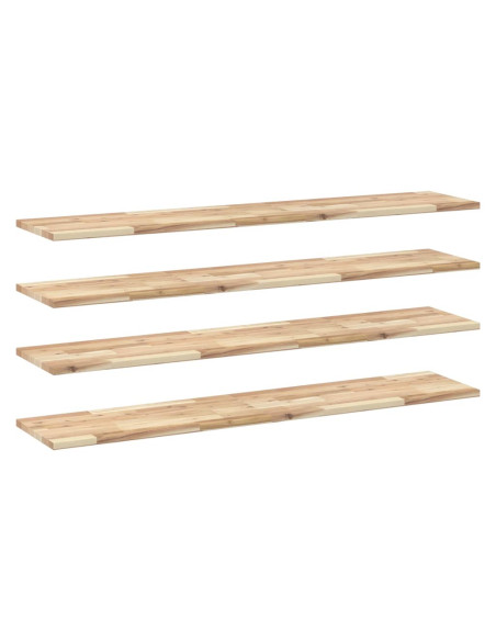 Mensole da Parete 4 pz 120x30x2 cm Legno Acacia Non Trattato
