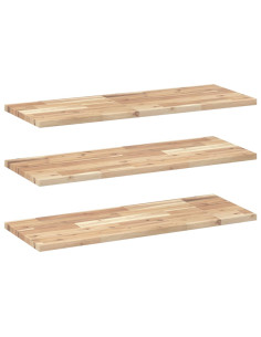 Mensole da Parete 3 pz 100x30x2 cm Legno Acacia Non Trattato