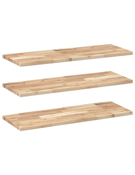 Mensole da Parete 3 pz 100x30x2 cm Legno Acacia Non Trattato