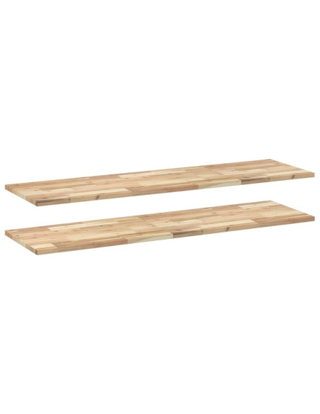 Mensole da Parete 2 pz 120x40x2 cm Legno Acacia Non Trattato