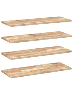 Mensole da Parete 4 pz 100x30x2 cm Legno Acacia Non Trattato