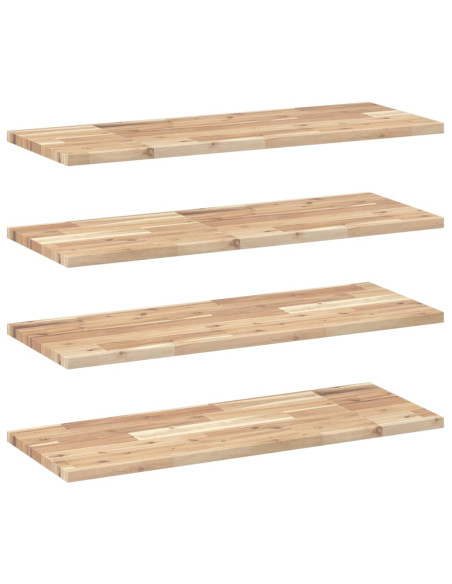 Mensole da Parete 4 pz 100x30x2 cm Legno Acacia Non Trattato
