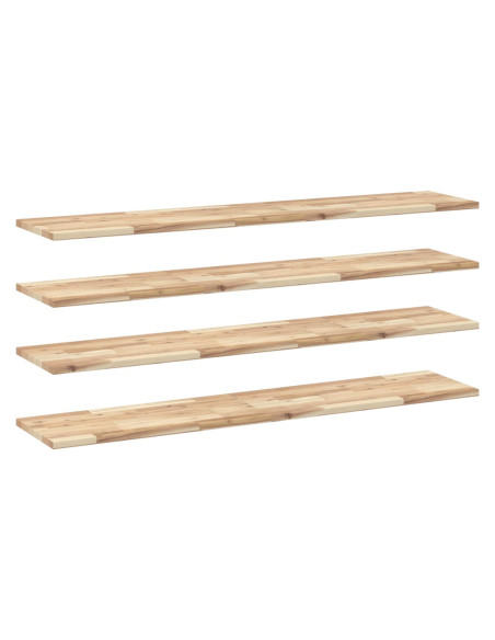 Mensole da Parete 4 pz 140x30x2 cm Legno Acacia Non Trattato