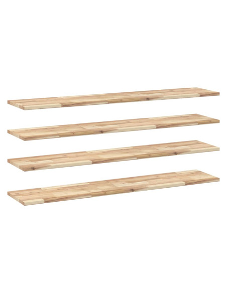 Mensole da Parete 4 pz 160x30x2 cm Legno Acacia Non Trattato